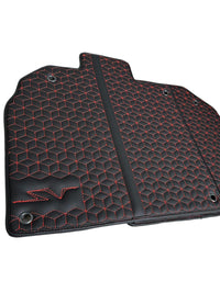 Leather Floor Mats for Lamborghini Aventador SV | Red Stitching - AutoWin