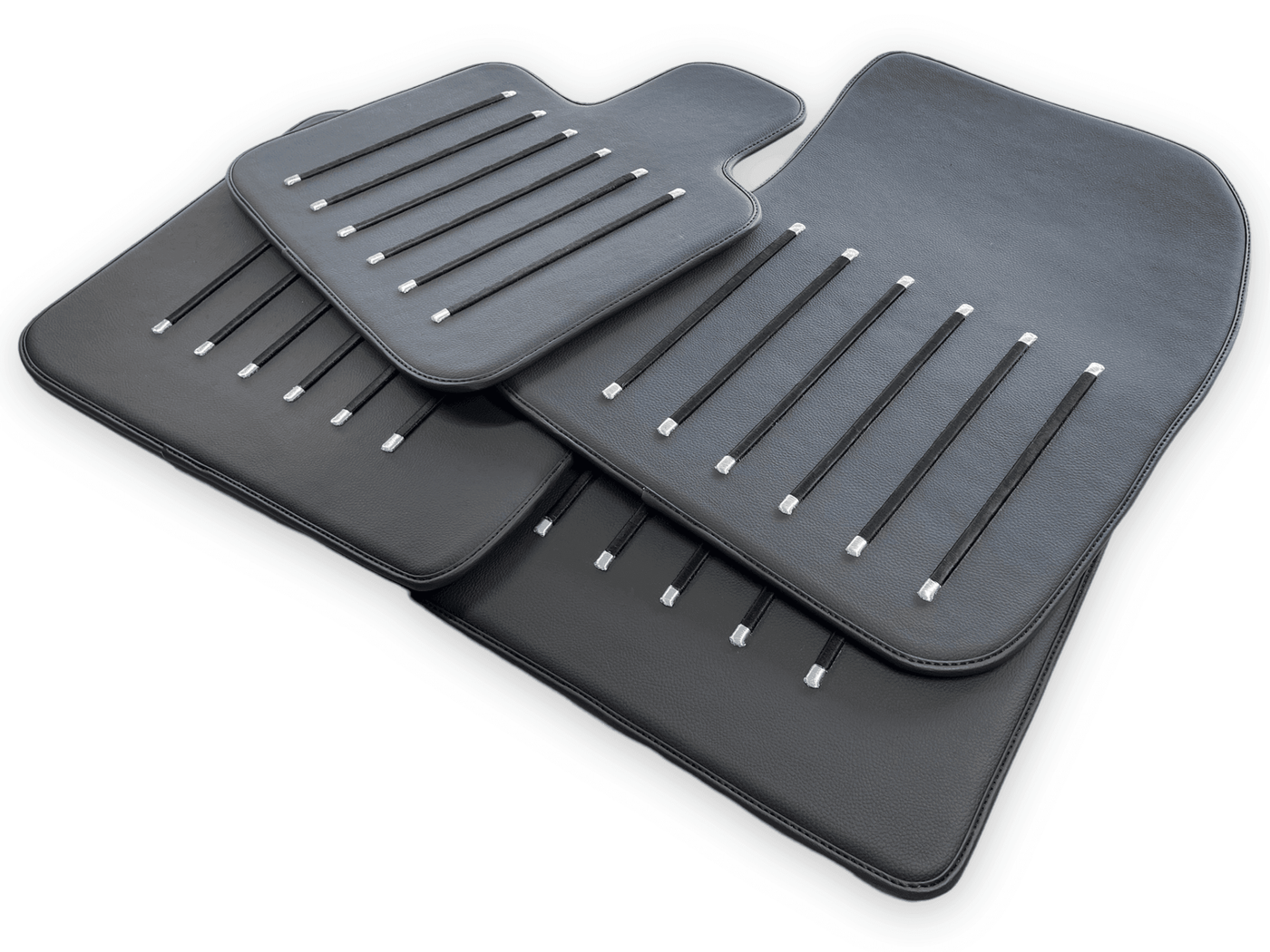 Leather Floor Mats For Rolls Royce Black Badge Phantom Drophead Coupe 2007–2016 Black - AutoWin
