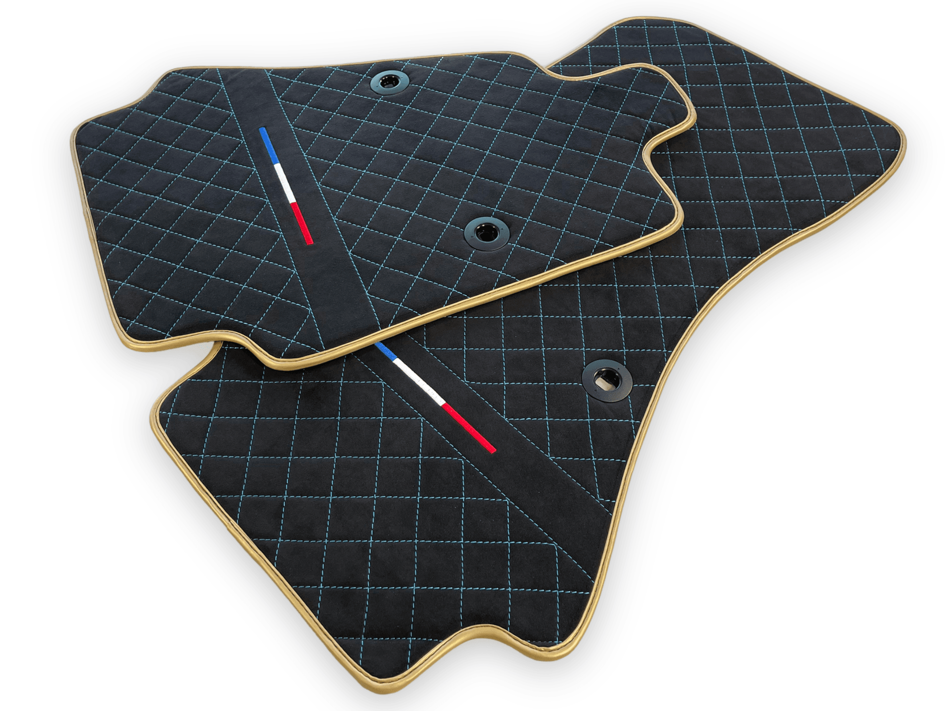 Floor Mats For Bugatti Chiron Alcantara Leather Gold Edition - AutoWin