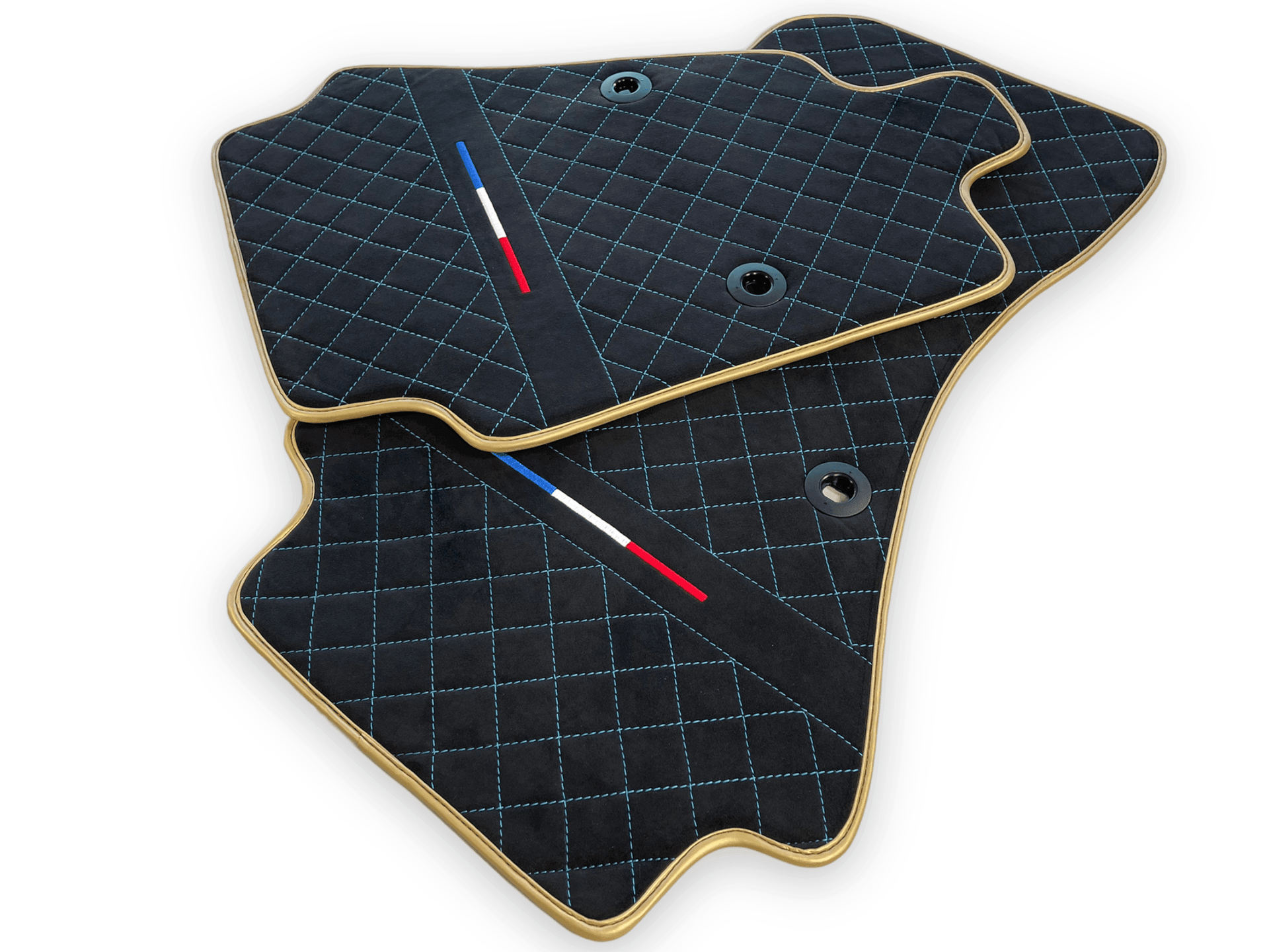 Floor Mats For Bugatti Chiron Alcantara Leather Gold Edition - AutoWin