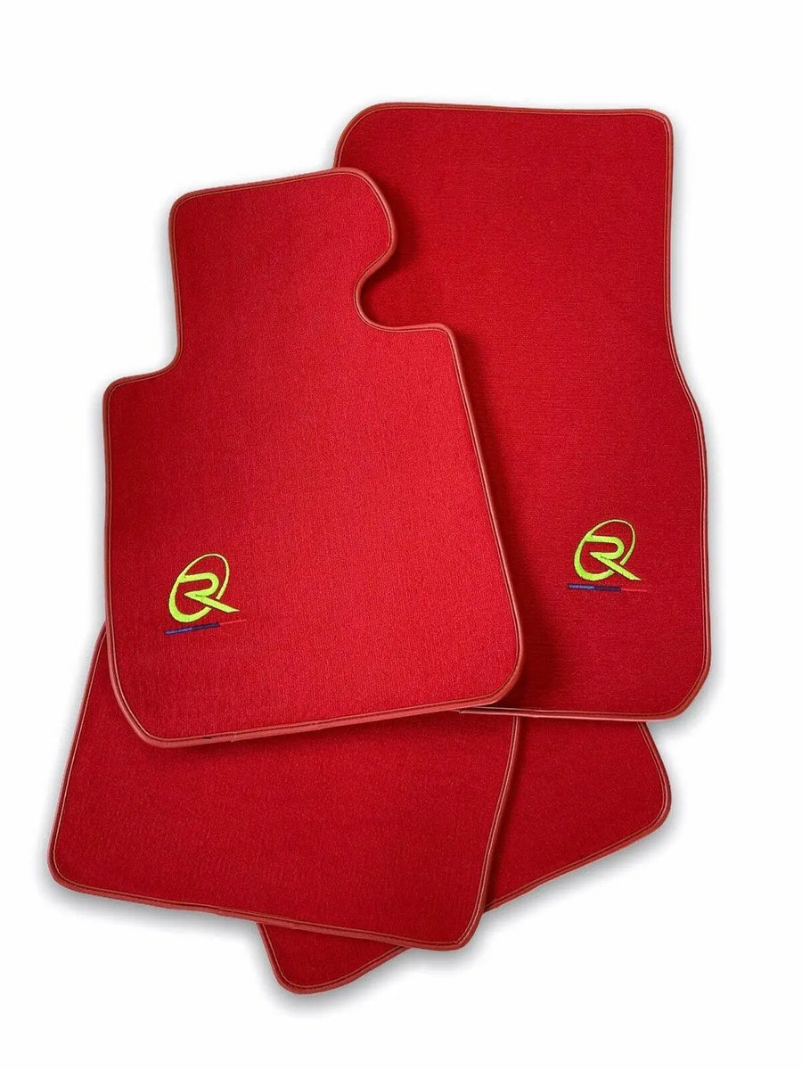 Red Floor Mats For BMW 5 Series F10 ROVBUT Brand Tailored Set Perfect Fit Green SNIP Collection - AutoWin