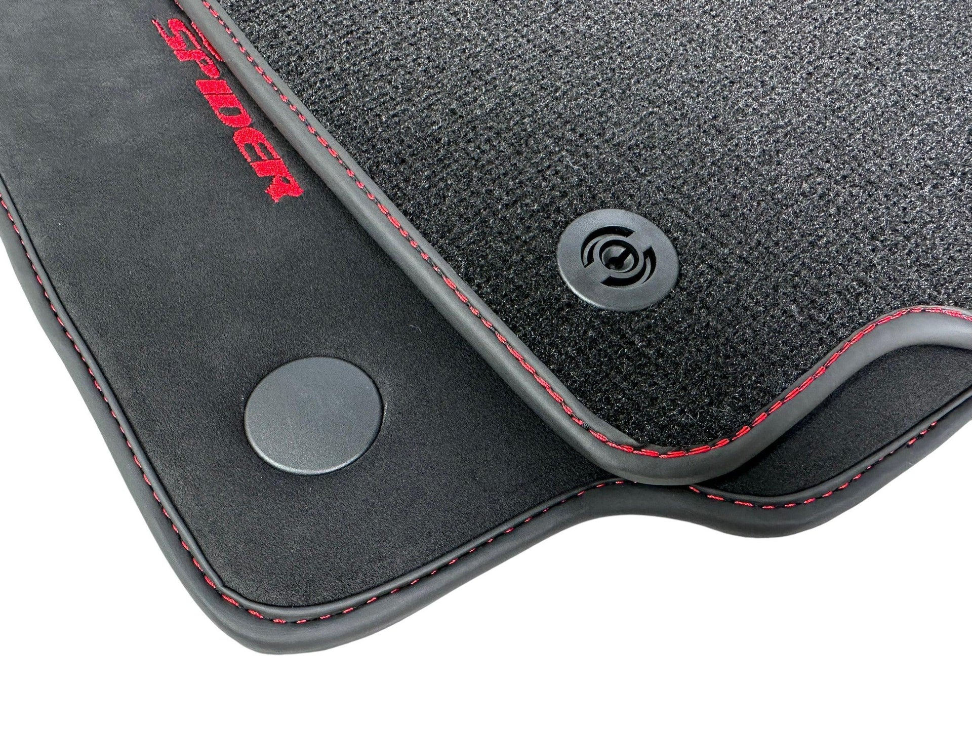 Alcantara Floor Mats for Ferrari 488 Spider 2016-2022 Red Sewing - AutoWin