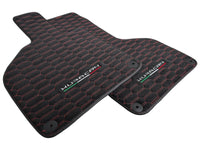 Alcantara Floor Mats for Lamborghini Huracan Red Sewing - AutoWin