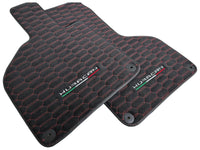 Alcantara Floor Mats for Lamborghini Huracan Red Sewing - AutoWin