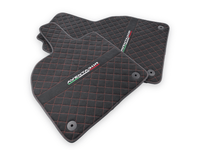 Alcantara Leather Floor Mats For Lamborghini Aventador | Red Stitching - AutoWin