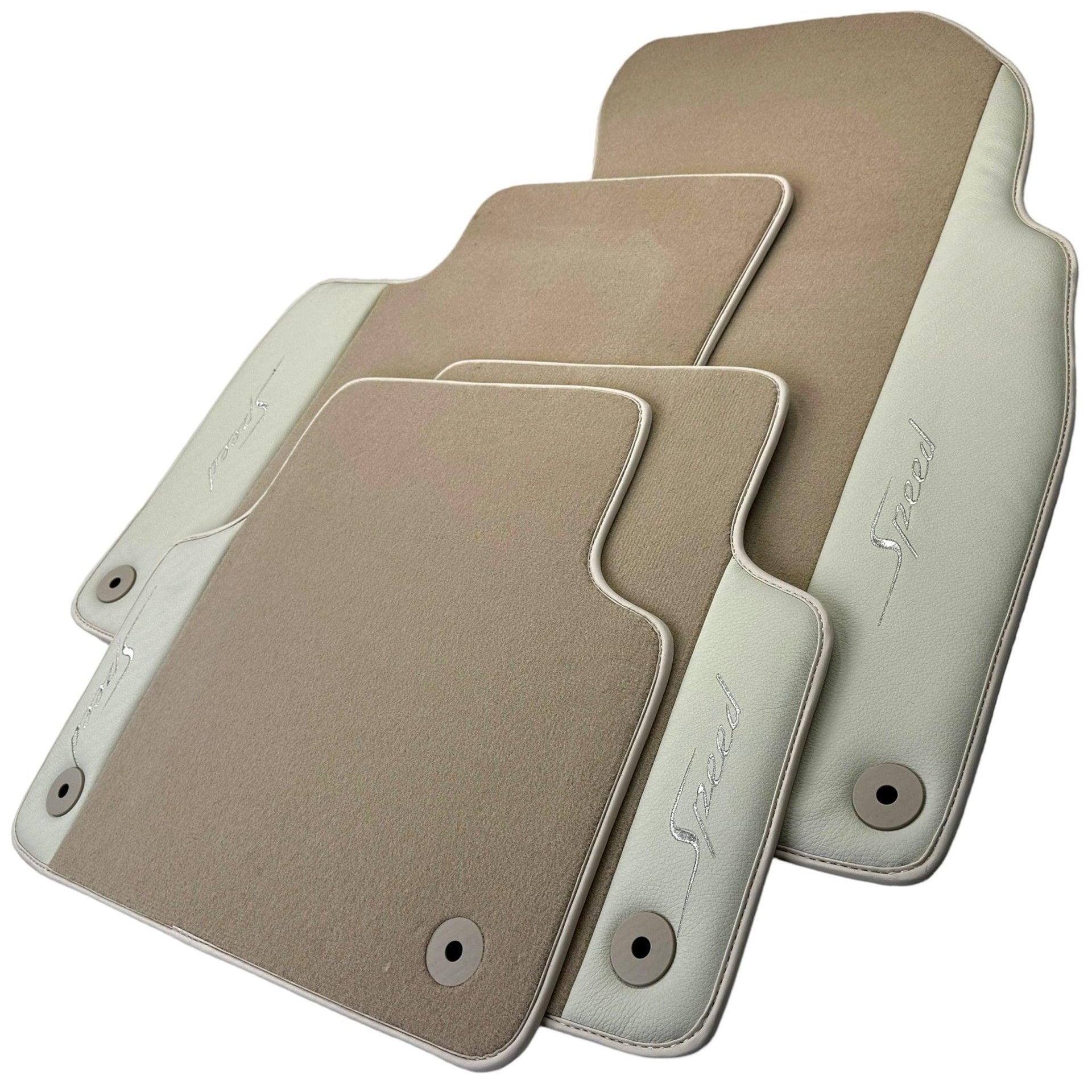 Beige Floor Mats for Bentley Mulsanne (2010-2020) with Leather - AutoWin