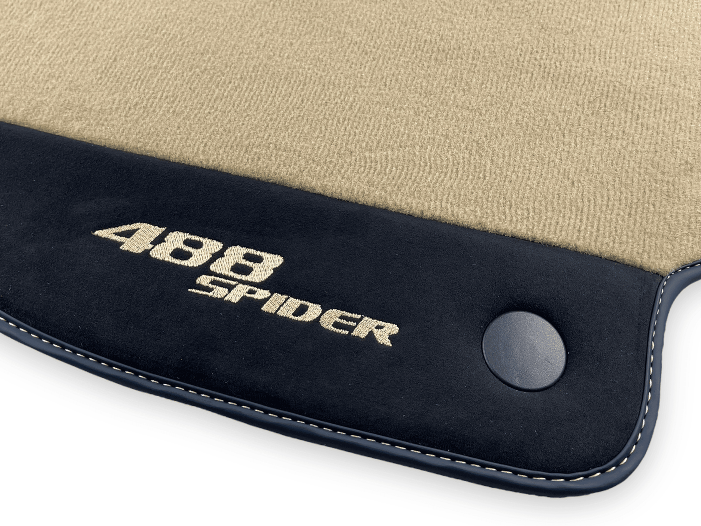 Beige Floor Mats For Ferrari 488 Spider 2015-2022 With Alcantara Leather - AutoWin