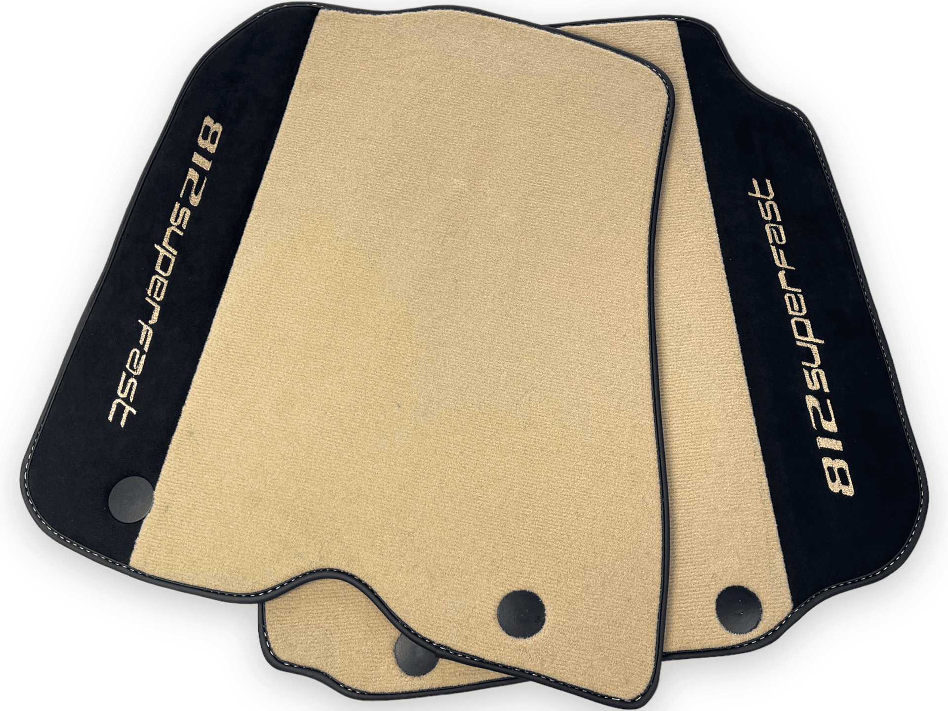 Beige Floor Mats For Ferrari 812 Superfast With Alcantara Leather - AutoWin