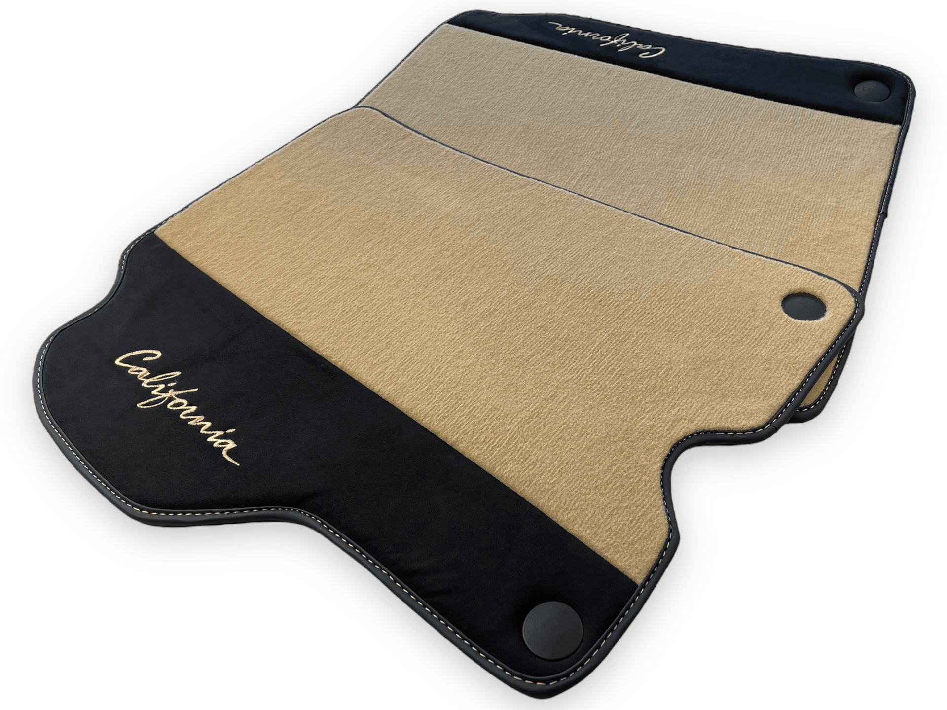 Beige Floor Mats For Ferrari California 2008-2014 With Alcantara - AutoWin