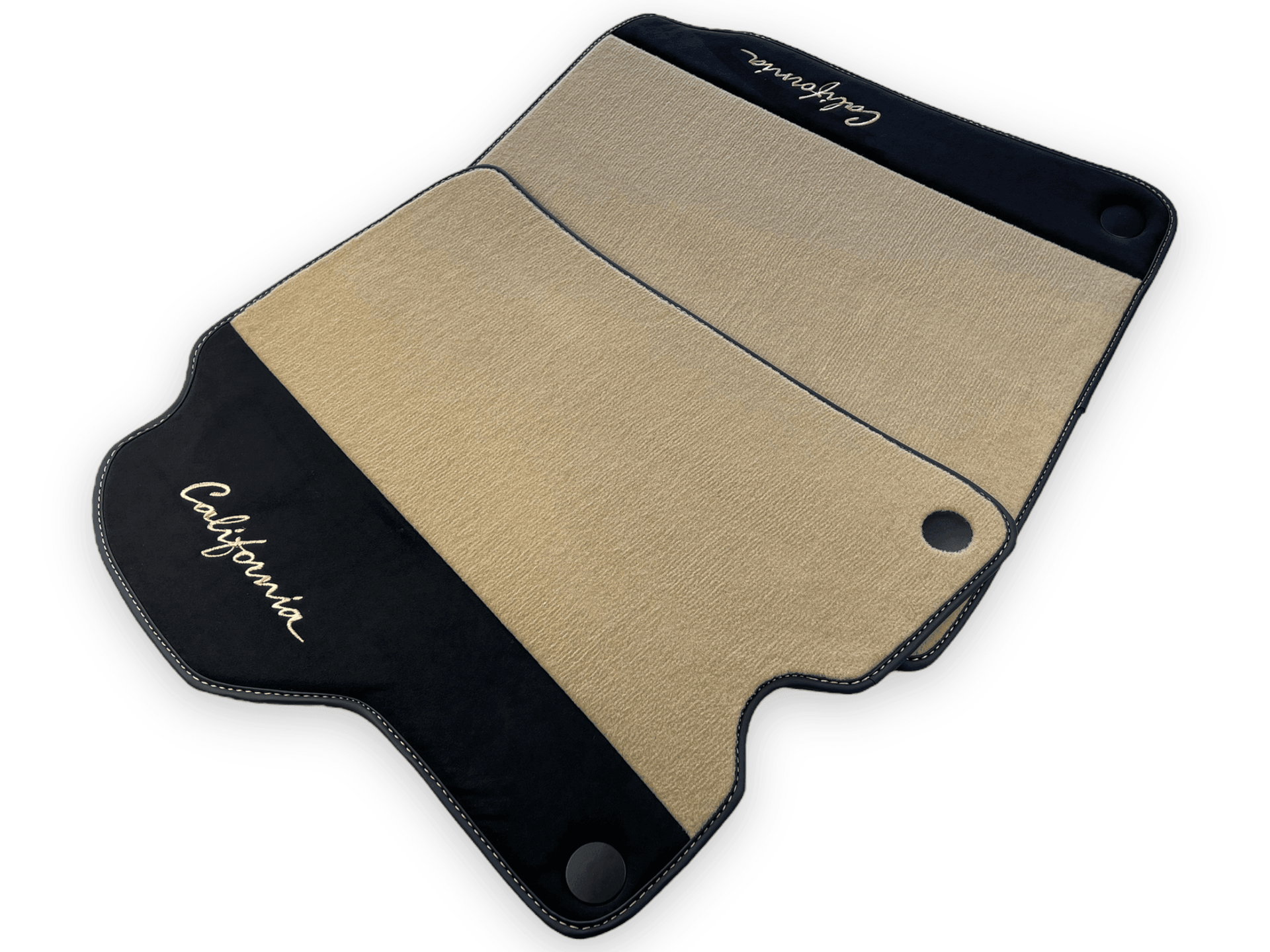 Beige Floor Mats For Ferrari California 2008-2014 With Alcantara - AutoWin