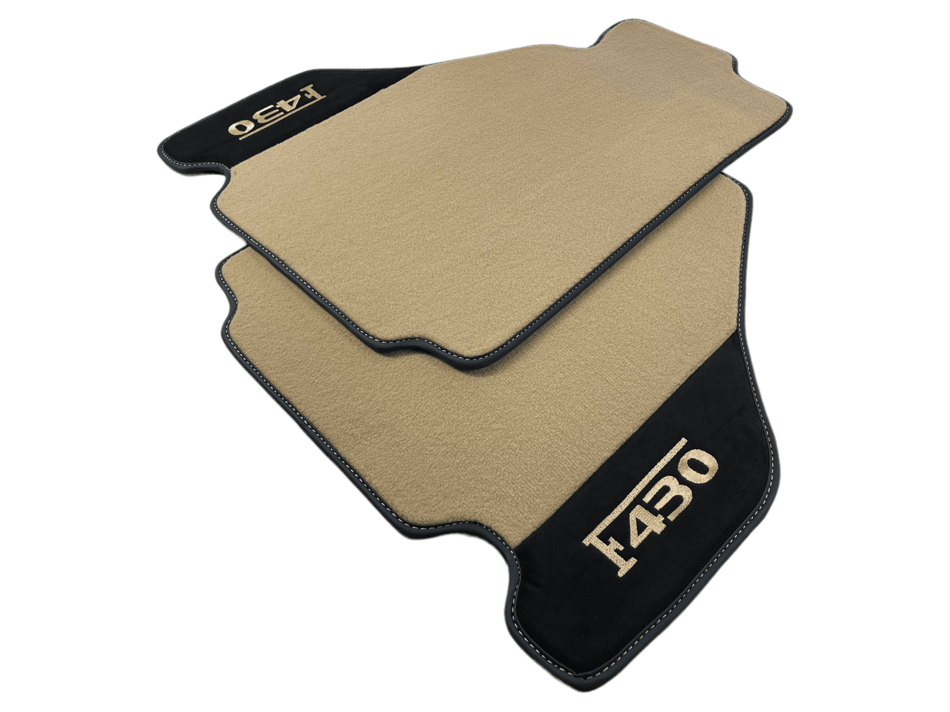 Beige Floor Mats For Ferrari F430 2004-2009 With Alcantara Leather - AutoWin