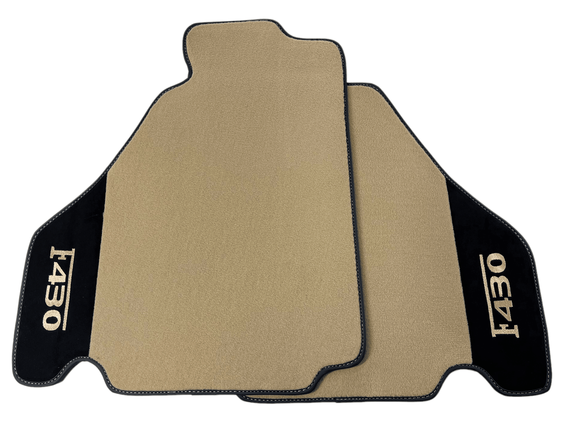 Beige Floor Mats For Ferrari F430 2004-2009 With Alcantara Leather - AutoWin