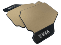 Beige Floor Mats For Ferrari F430 2004-2009 With Carbon Fiber Leather - AutoWin