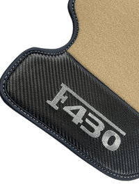 Beige Floor Mats For Ferrari F430 2004-2009 With Carbon Fiber Leather - AutoWin