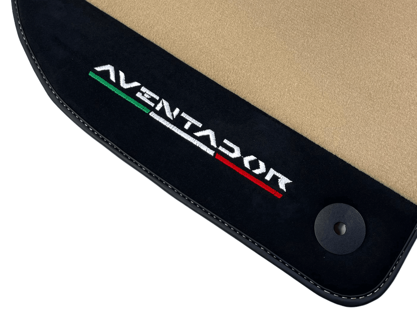 Beige Floor Mats for Lamborghini Aventador With Alcantara Leather - AutoWin