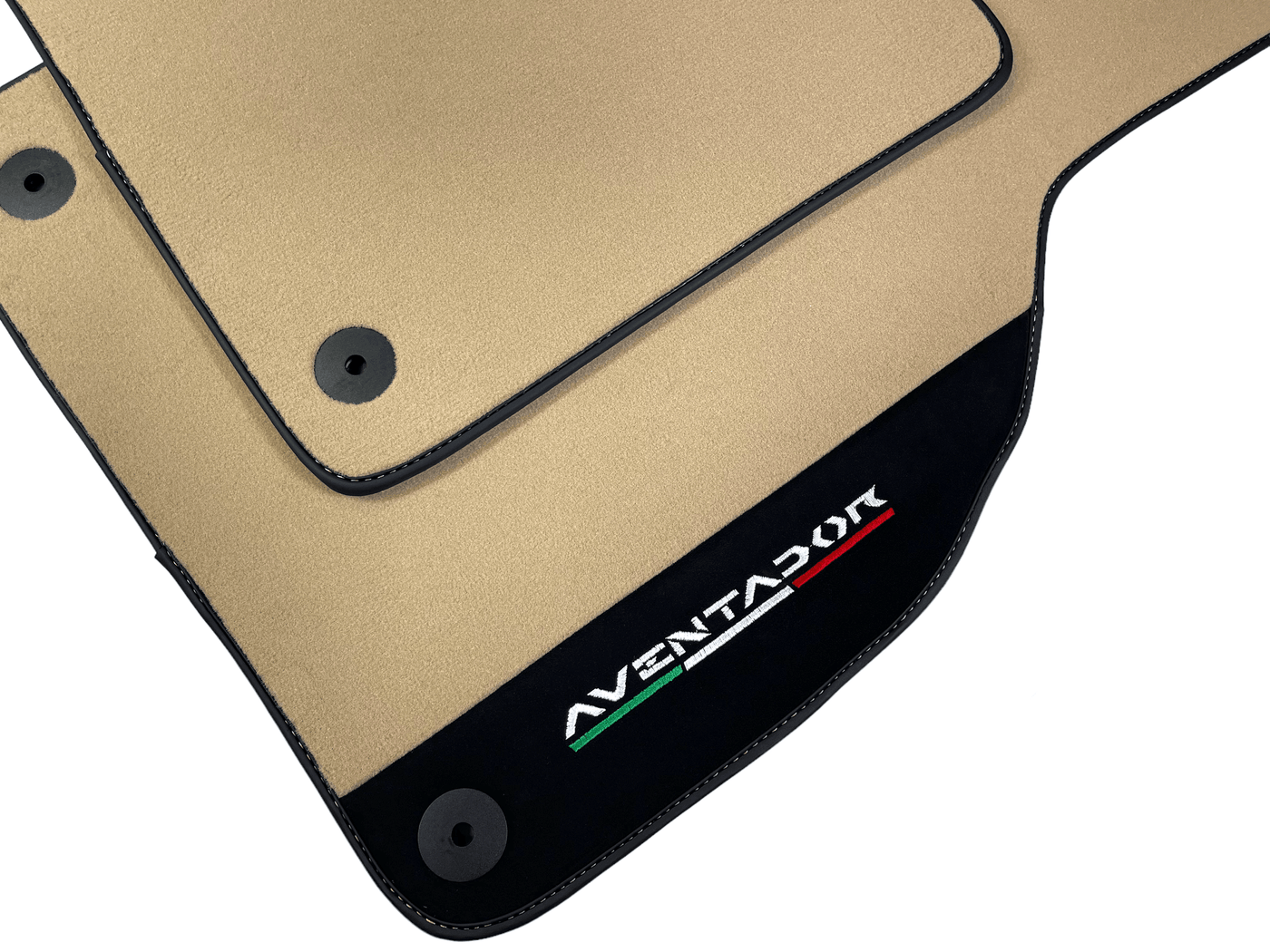 Beige Floor Mats for Lamborghini Aventador With Alcantara Leather - AutoWin