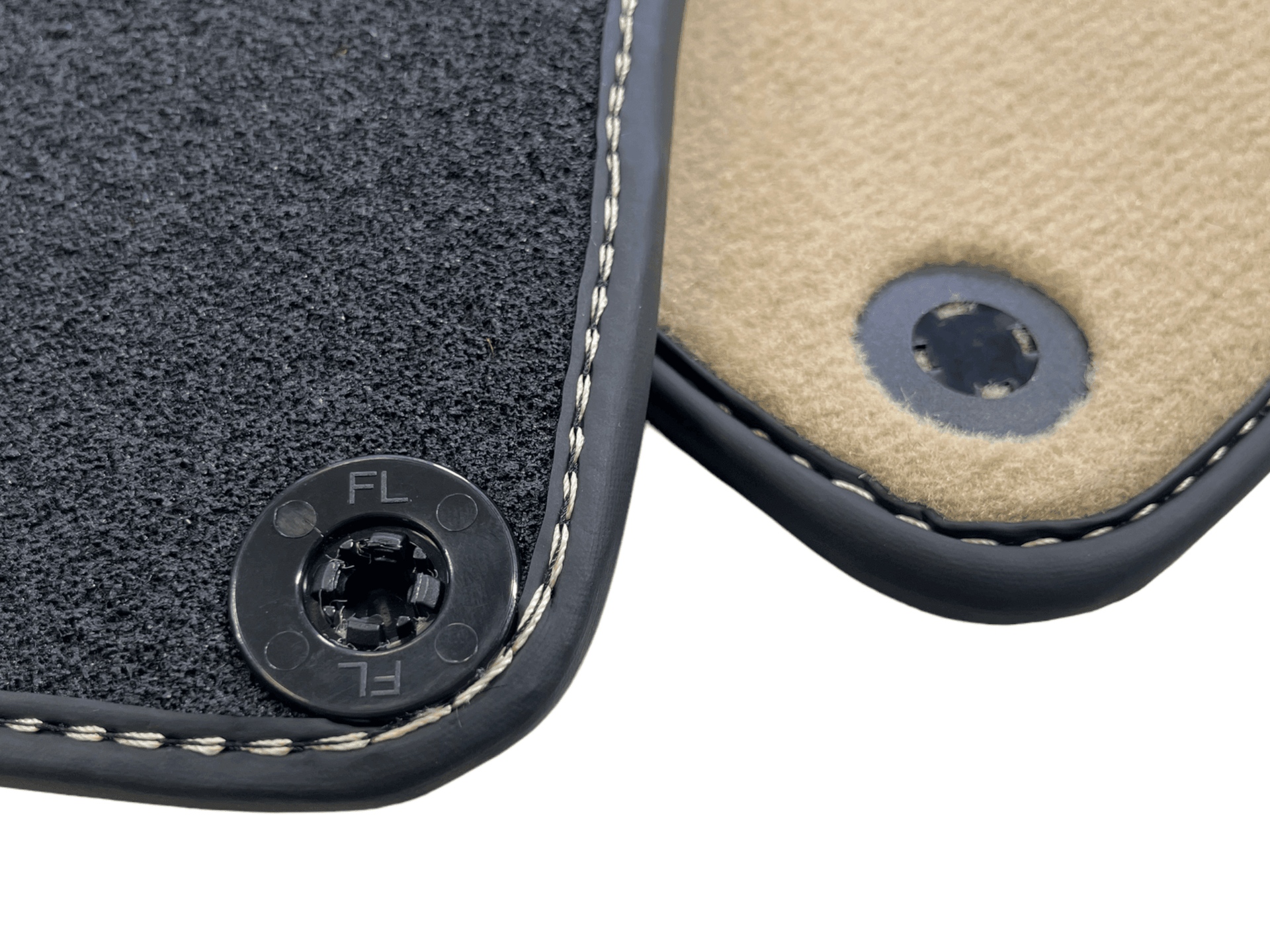 Beige Floor Mats for Lamborghini Gallardo With Alcantara Leather - AutoWin