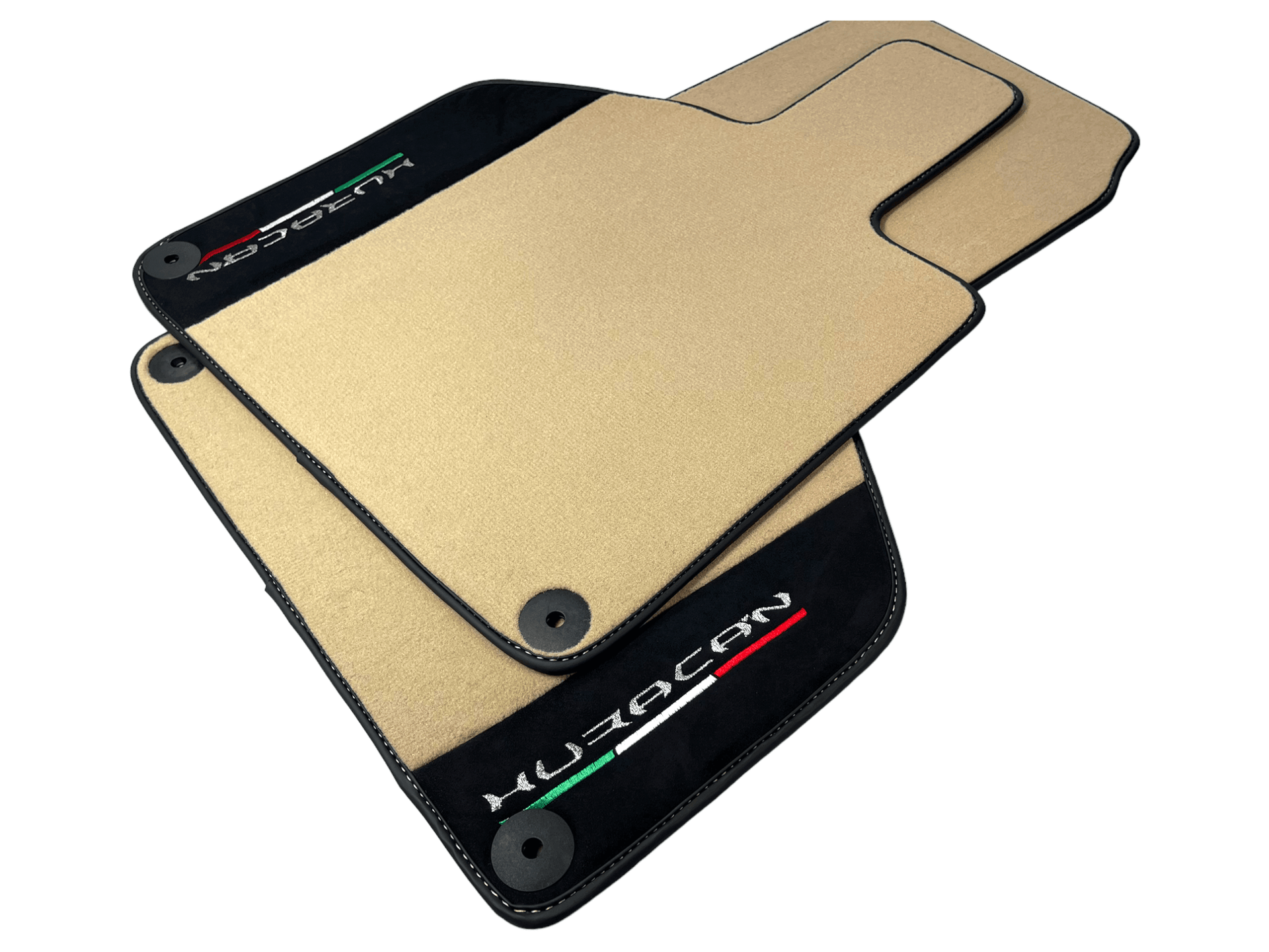 Beige Floor Mats for Lamborghini Huracan with Alcantara Leather - AutoWin