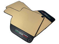 Beige Floor Mats for Lamborghini Huracan With Carbon Fiber Leather - AutoWin