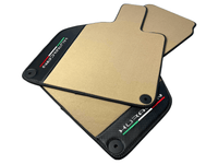 Beige Floor Mats for Lamborghini Huracan With Carbon Fiber Leather - AutoWin