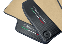 Beige Floor Mats For Lamborghini Urus Performante With Carbon Leather - AutoWin