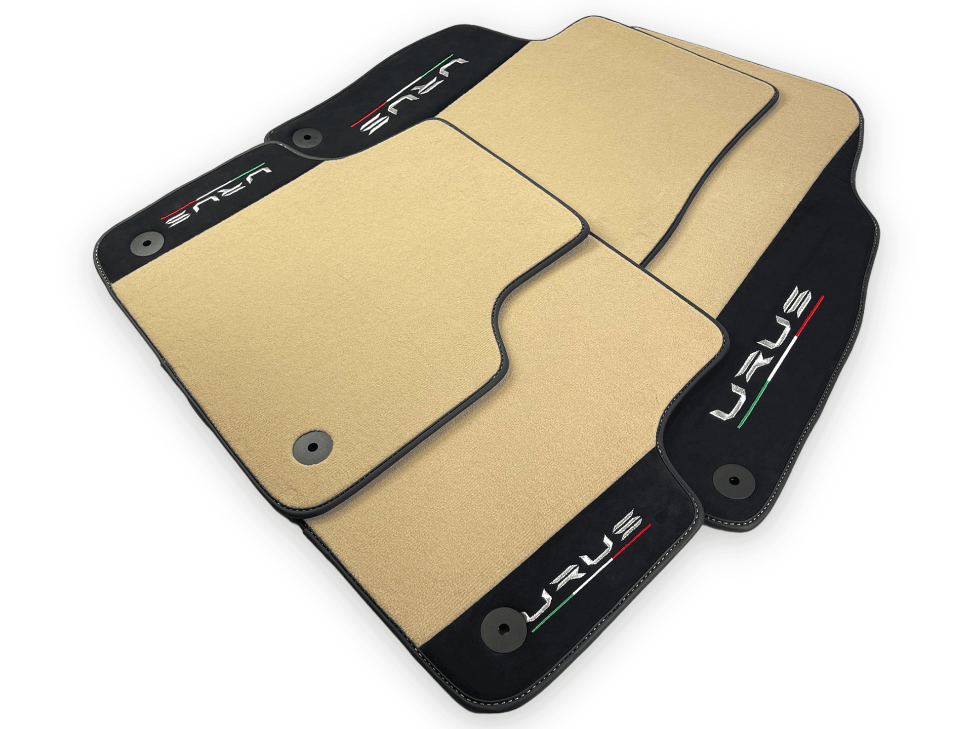 Beige Floor Mats For Lamborghini Urus With Alcantara Leather - AutoWin