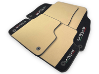 Beige Floor Mats For Lamborghini Urus With Alcantara Leather - AutoWin