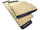 Beige Floor Mats For Tesla Model 3 With Alcantara Leather - AutoWin