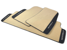 Beige Floor Mats For Tesla Model 3 With Alcantara Leather - AutoWin