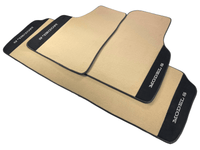Beige Floor Mats For Tesla Model S With Alcantara Leather - AutoWin