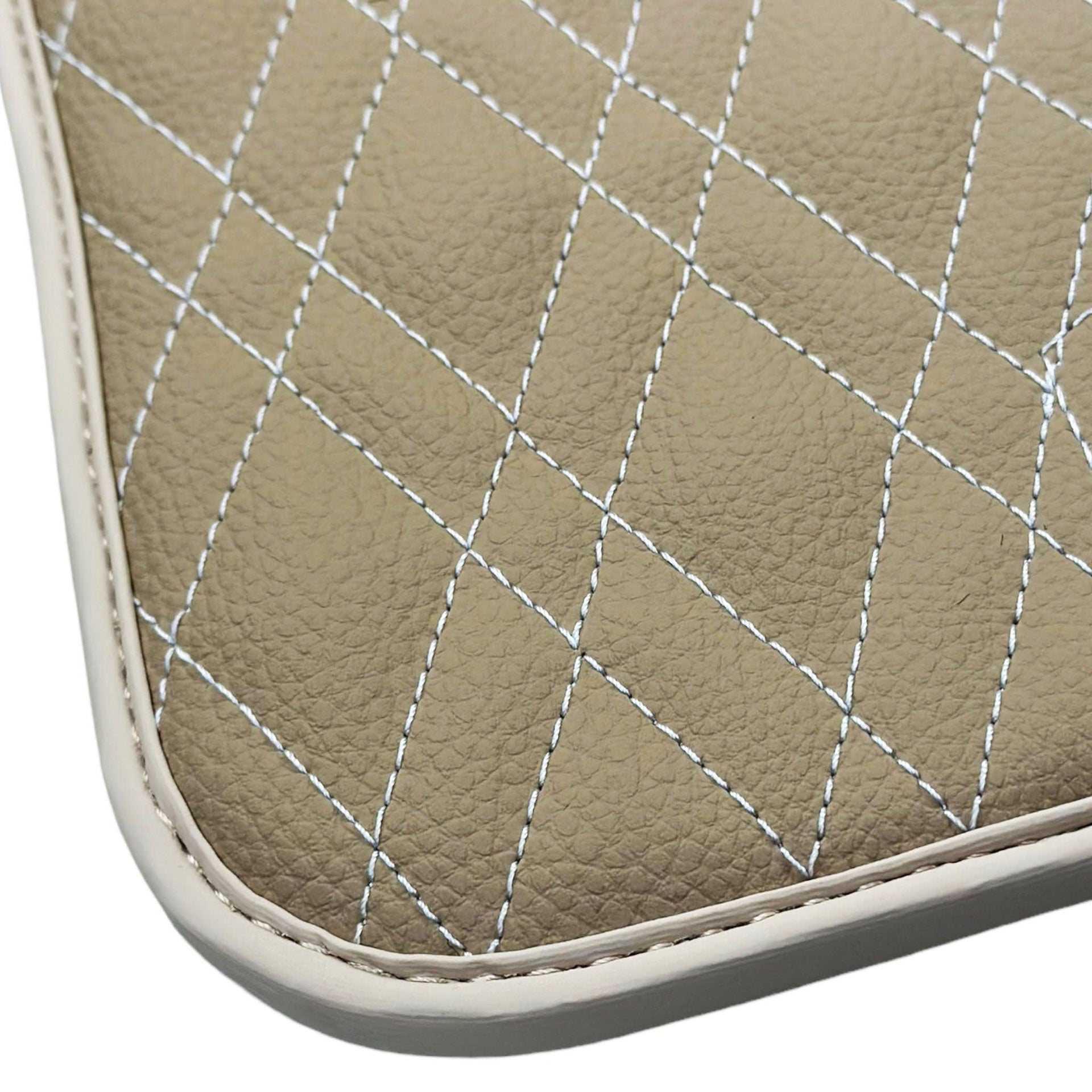 Beige Leather Floor Floor Mats For BMW 5 Series F11 - AutoWin