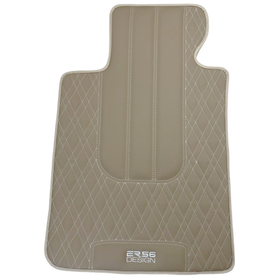 Beige Leather Floor Mats For BMW M3 E92 - AutoWin