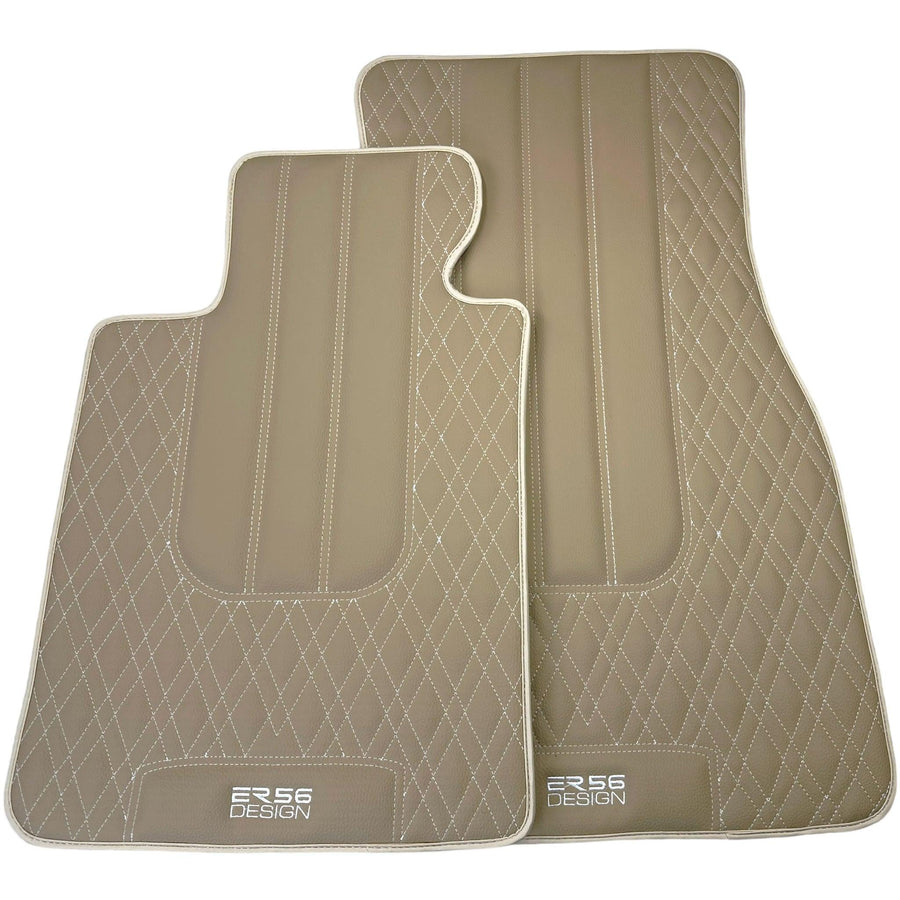 Beige Leather Floor Mats For BMW M6 F13 Coupe - AutoWin
