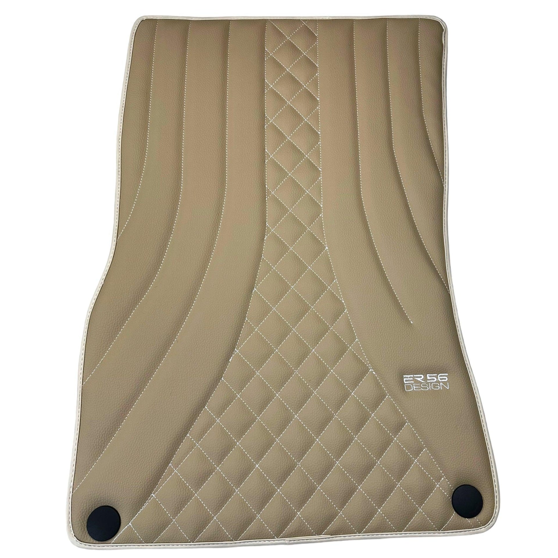 Beige Leather Floor Mats For Mercedes Benz E-Class W212 Sedan Facelift (2013-2016) | ER56 Design - AutoWin