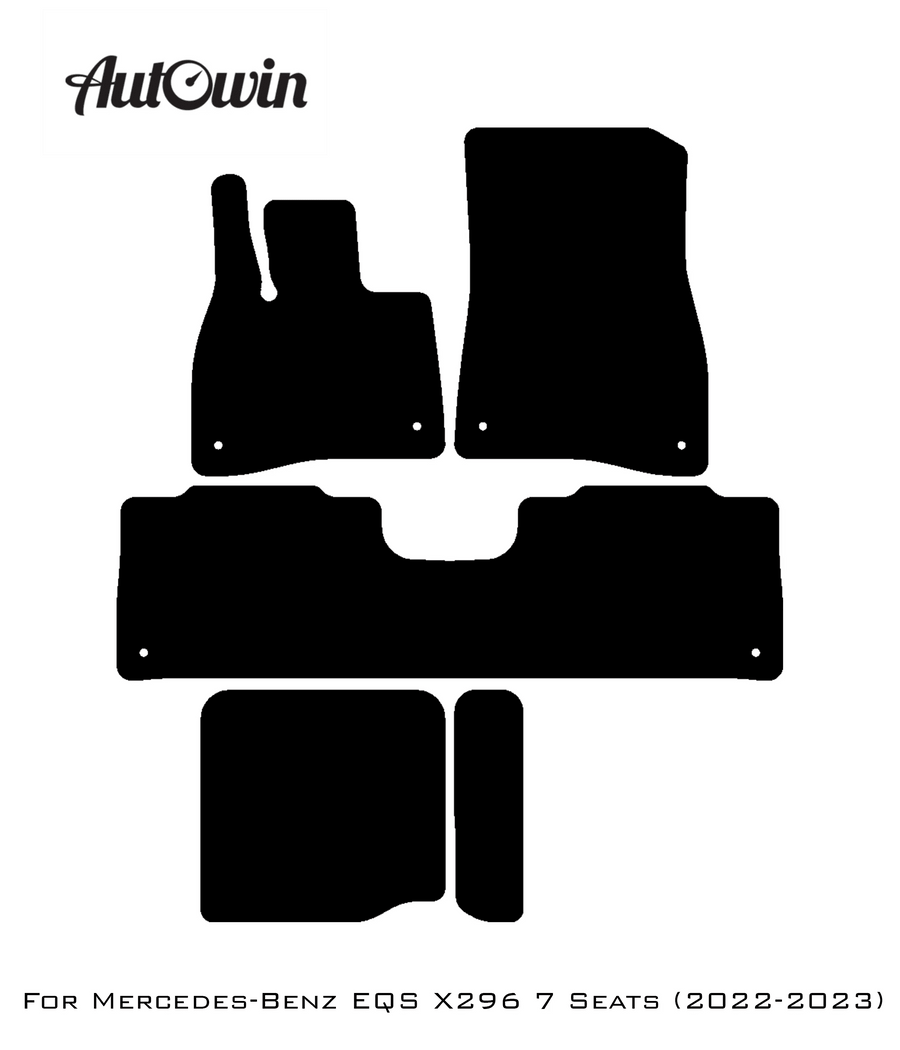 Beige Leather Floor Mats For Mercedes Benz EQS-Class X296 (2022-2023) | ER56 Design - AutoWin