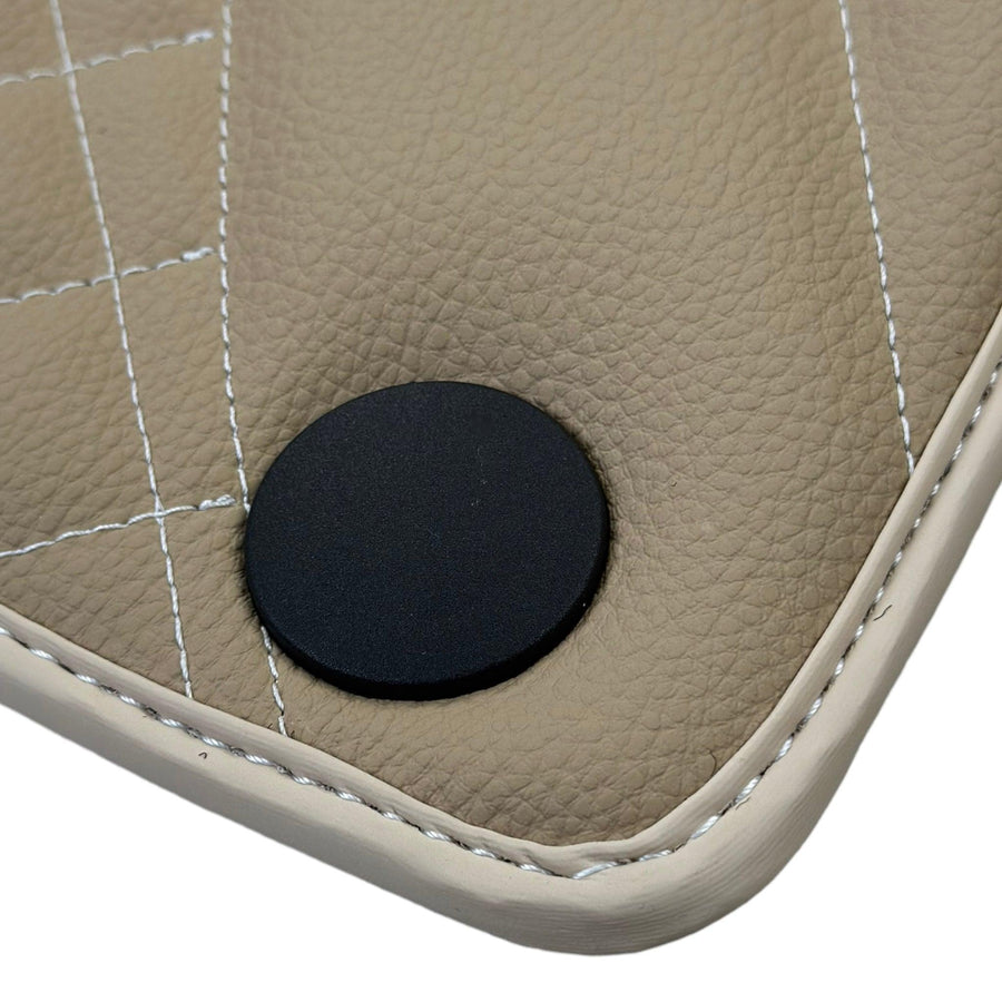Beige Leather Floor Mats For Mercedes Benz GLA-Class H247 (2020-2023) | ER56 Design - AutoWin