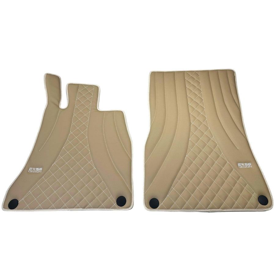 Beige Leather Floor Mats For Mercedes Benz GLA-Class H247 (2020-2023) | ER56 Design - AutoWin