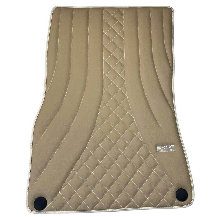 Beige Leather Floor Mats For Mercedes Benz GLC-Class C253 Coupe (2019-2023) | ER56 Design - AutoWin