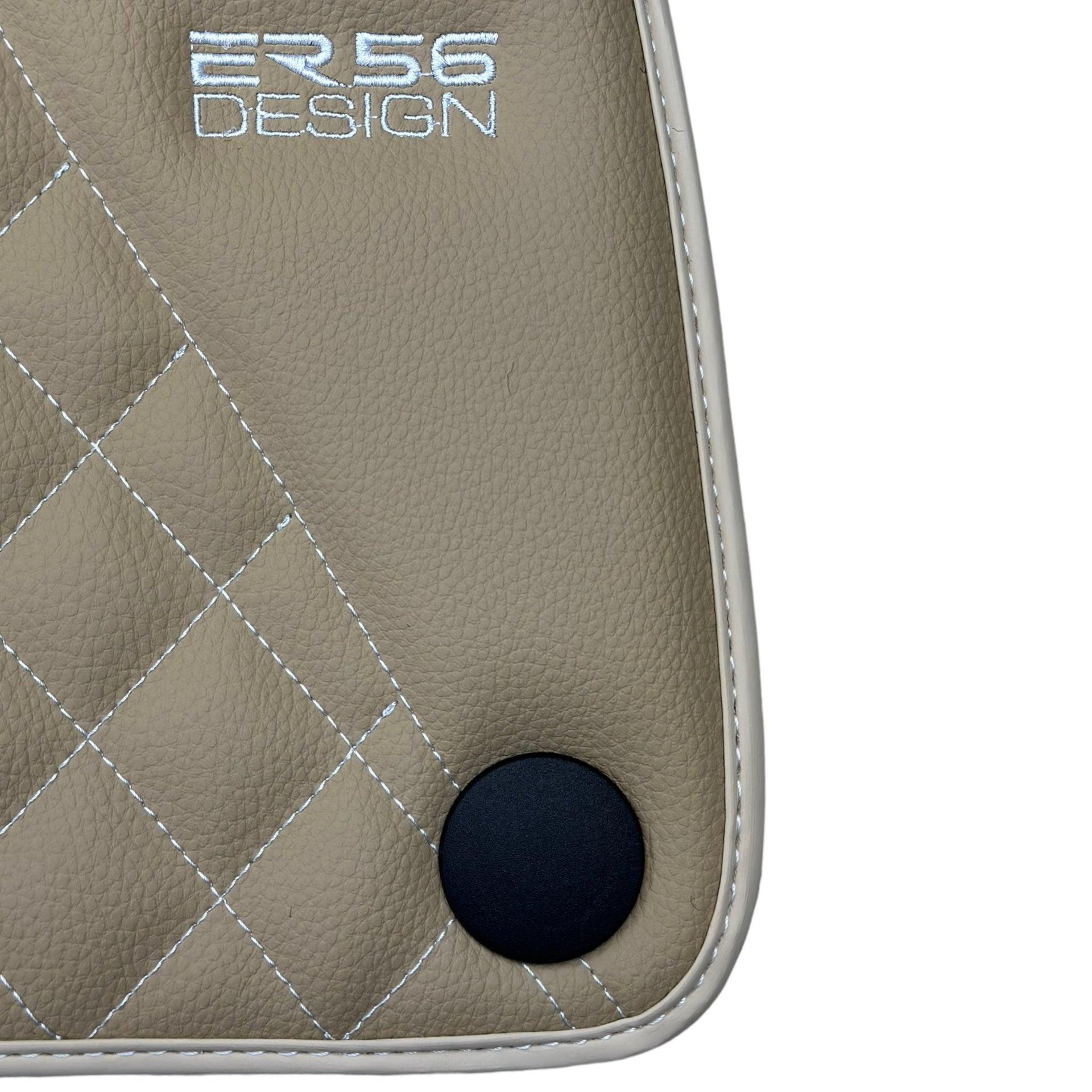 Beige Leather Floor Mats For Mercedes Benz R-Class V251 (2005-2013) Long Wheelbase | ER56 Design - AutoWin