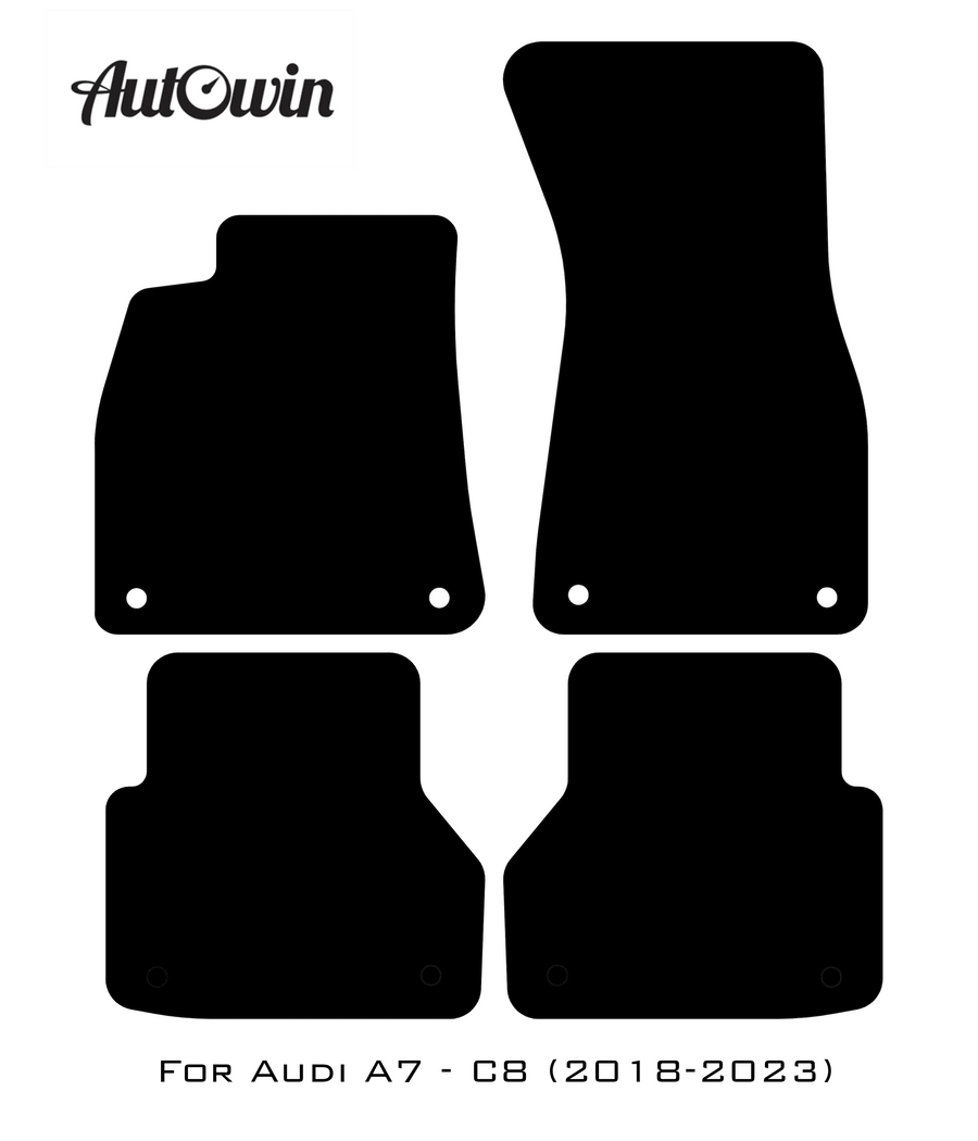 Black Floor Mats for A7 - C8 (2018-2023) | Fighter Jet Edition - AutoWin