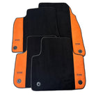 Black Floor Mats for A7 - C8 (2018-2023) With Orange Alcantara | ER56 Design - AutoWin