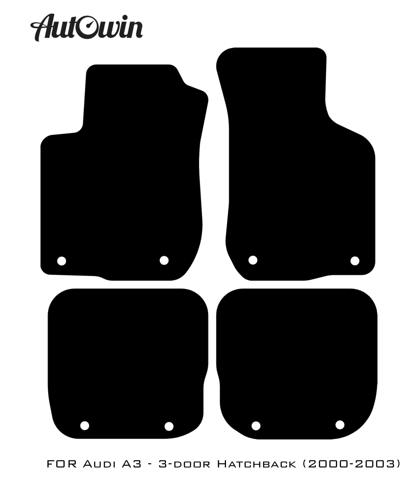 Black Floor Mats for Audi A3 - 3-door Hatchback (2000-2003) | No Steps - AutoWin