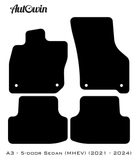Black Floor Mats for Audi A3 - 5-door Sedan (MHEV) Mild Hybrid Electric Vehicle (2021 - 2024) | No Steps - AutoWin