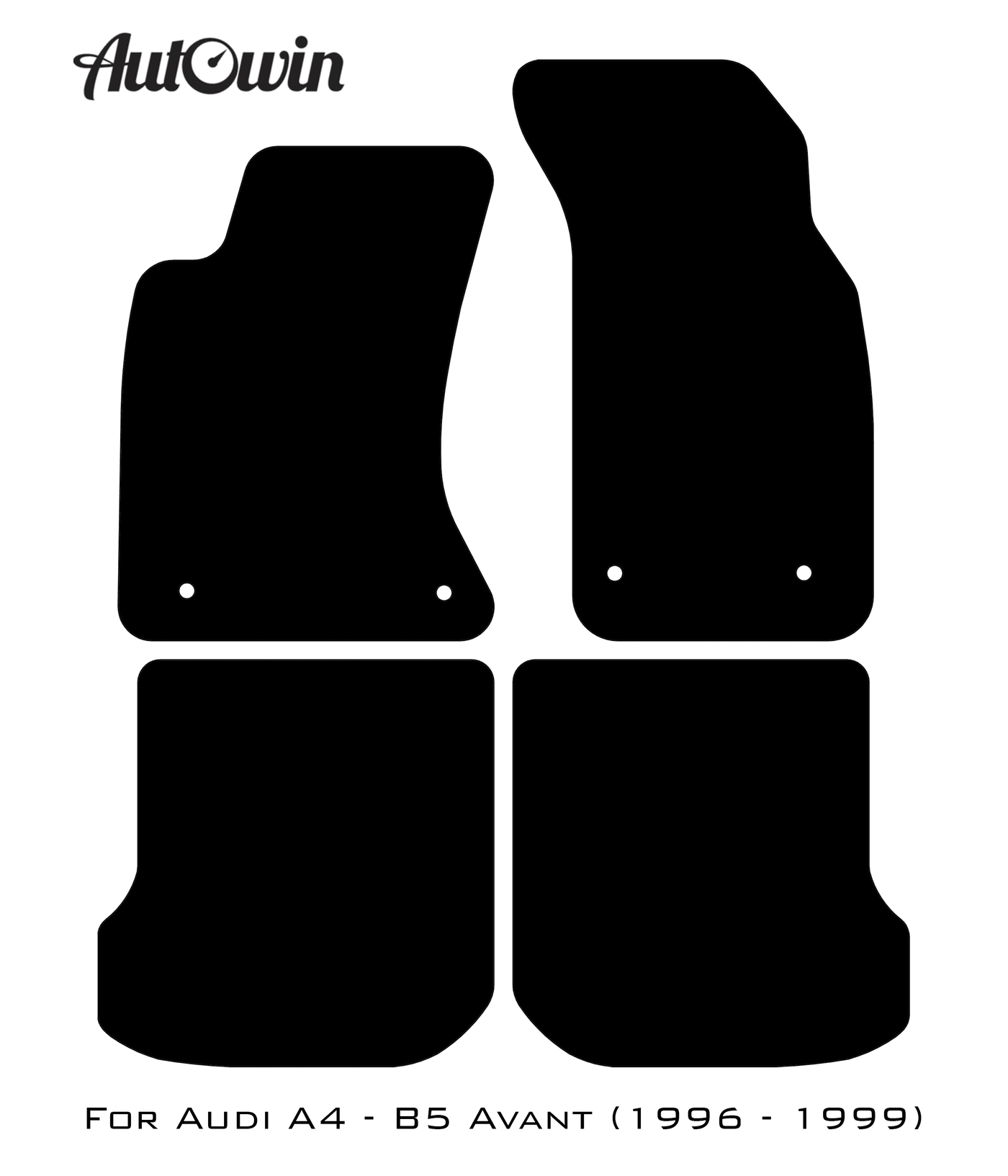Black Floor Mats for Audi A4 - B5 Avant (1996 - 1999) | Fighter Jet Edition - AutoWin