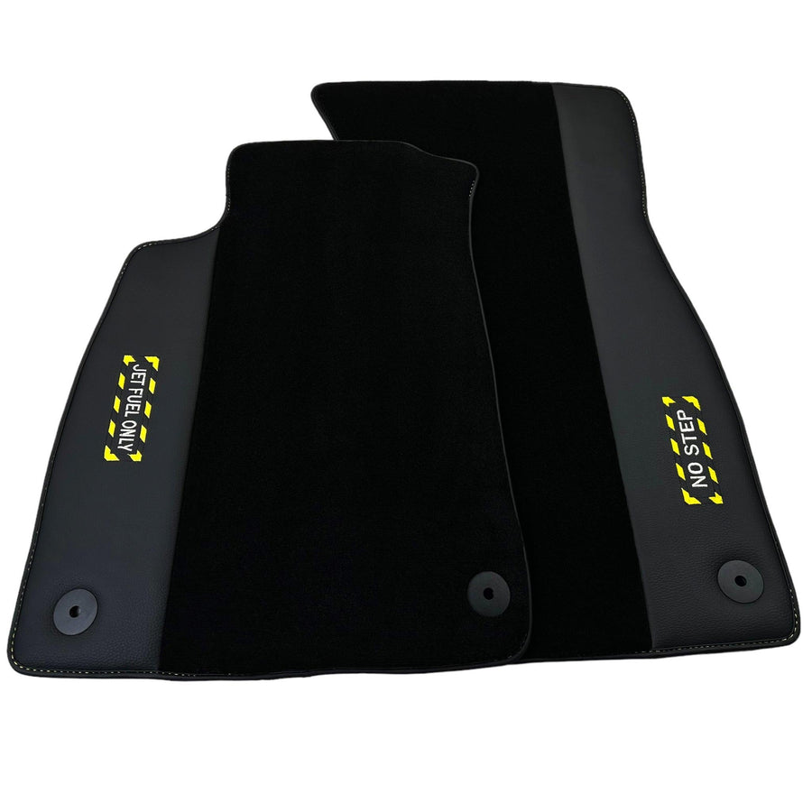 Black Floor Mats for Audi A4 - B8 Sedan (2008-2015) | Fighter Jet Edition - AutoWin