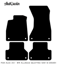 Black Floor Mats for Audi A4 - B9 Allroad Quattro (2016-2020) | Fighter Jet Edition - AutoWin