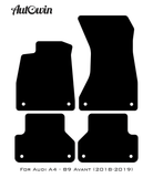 Black Floor Mats for Audi A4 - B9 Avant (2018-2019) | Fighter Jet Edition - AutoWin