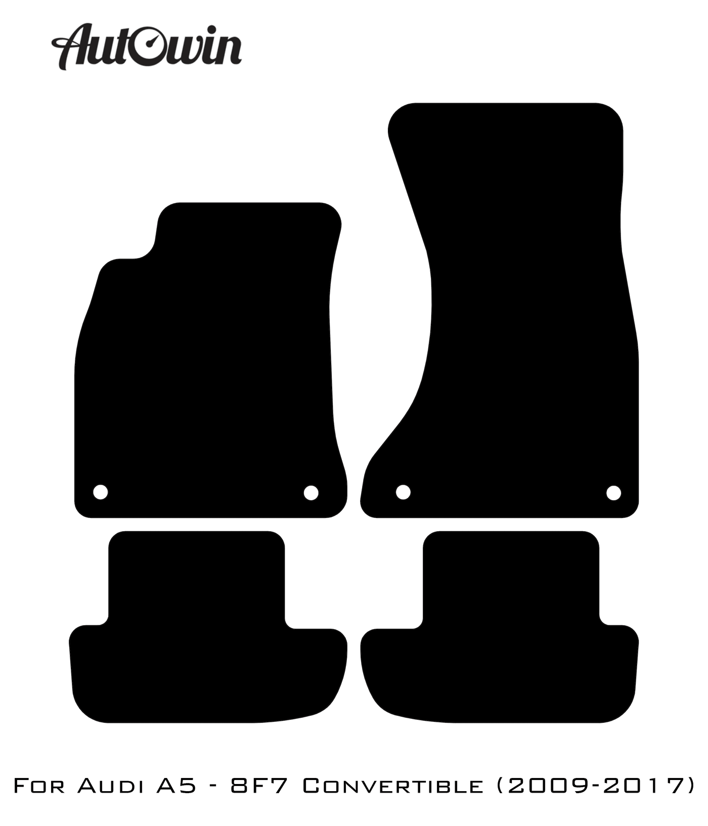 Black Floor Mats for Audi A5 - 8F7 Convertible (2009-2017) | Fighter Jet Edition - AutoWin