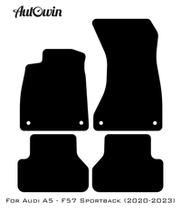Black Floor Mats for Audi A5 - F57 Sportback (2020-2023) | Fighter Jet Edition - AutoWin