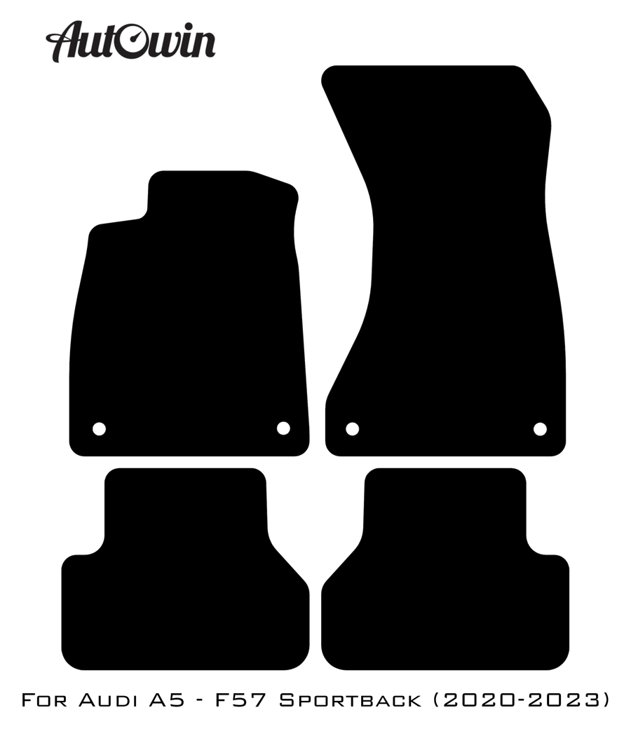 Black Floor Mats for Audi A5 - F57 Sportback (2020-2023) | Fighter Jet Edition - AutoWin
